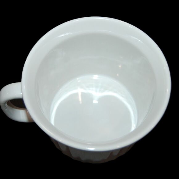 LARGE SOUP MUG FRENCH WHITE CORNINGWARE WITH HANDLE & LID STONEWARE OVEN SAFE - Picture 4 of 8